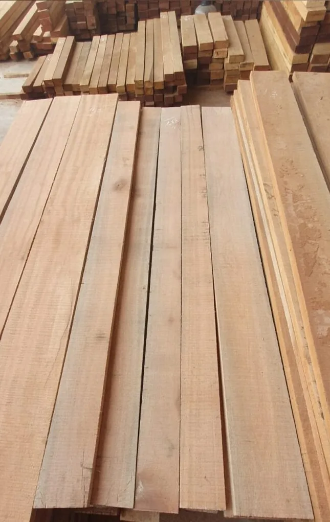 Sawn timber planks and square battens displayed at yard